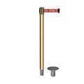 Montour Line Stanchion Belt Barrier Removable Base Pol.Brass Post 9ft.R.Auth.Belt MX630R-PB-AUTHRW-90